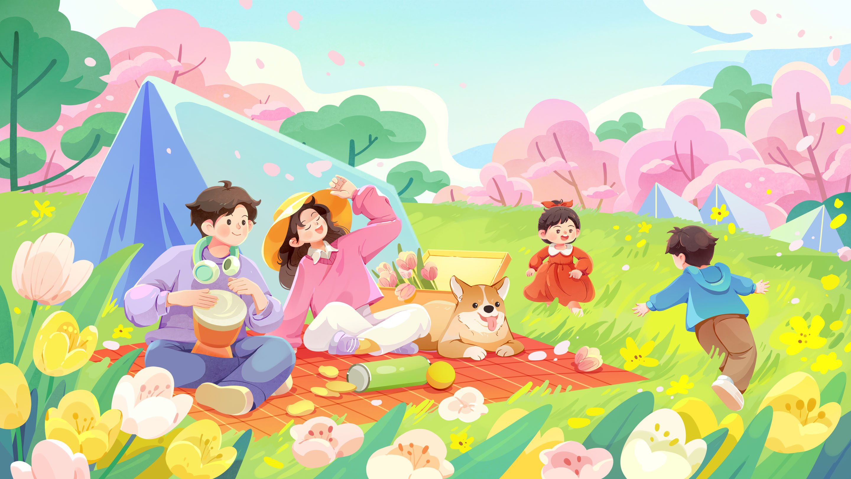 千庫網(wǎng)_春季春天春游露營場景插畫春分_插畫編號428638.jpg